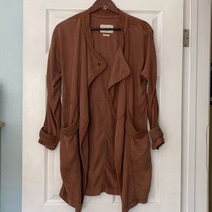 Wilfred (Aritzia) Brown Midi Length Lightweight Jacket Sz XXS (c)